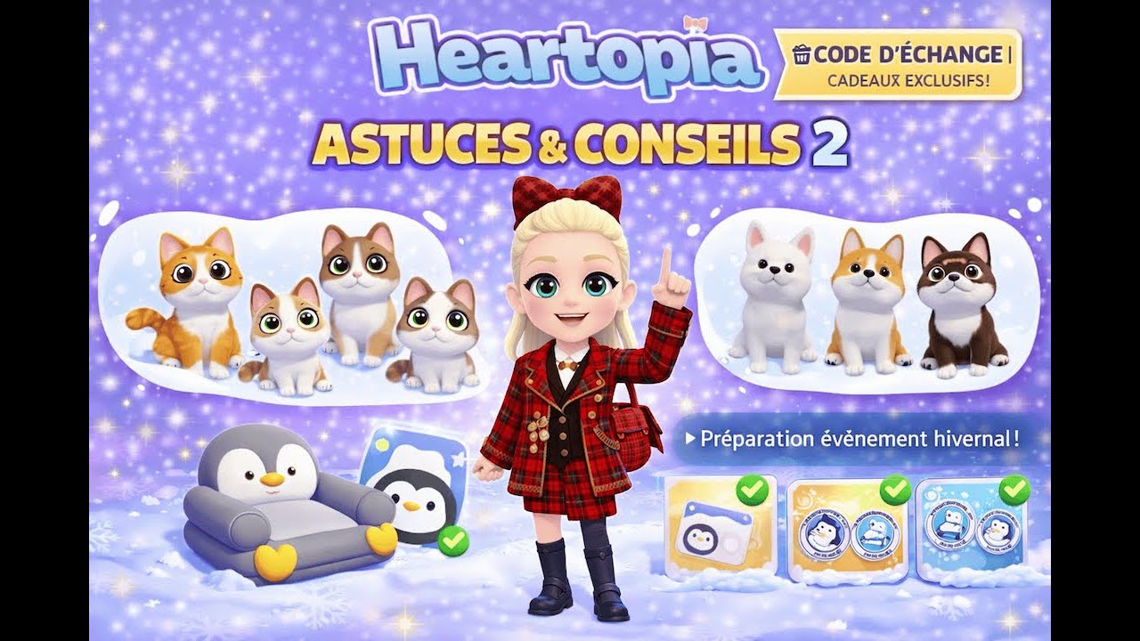 Heartopia 💗 Conseils & astuces  #2 code d’échange, animaux & événement hivernal #heartopia #cozy