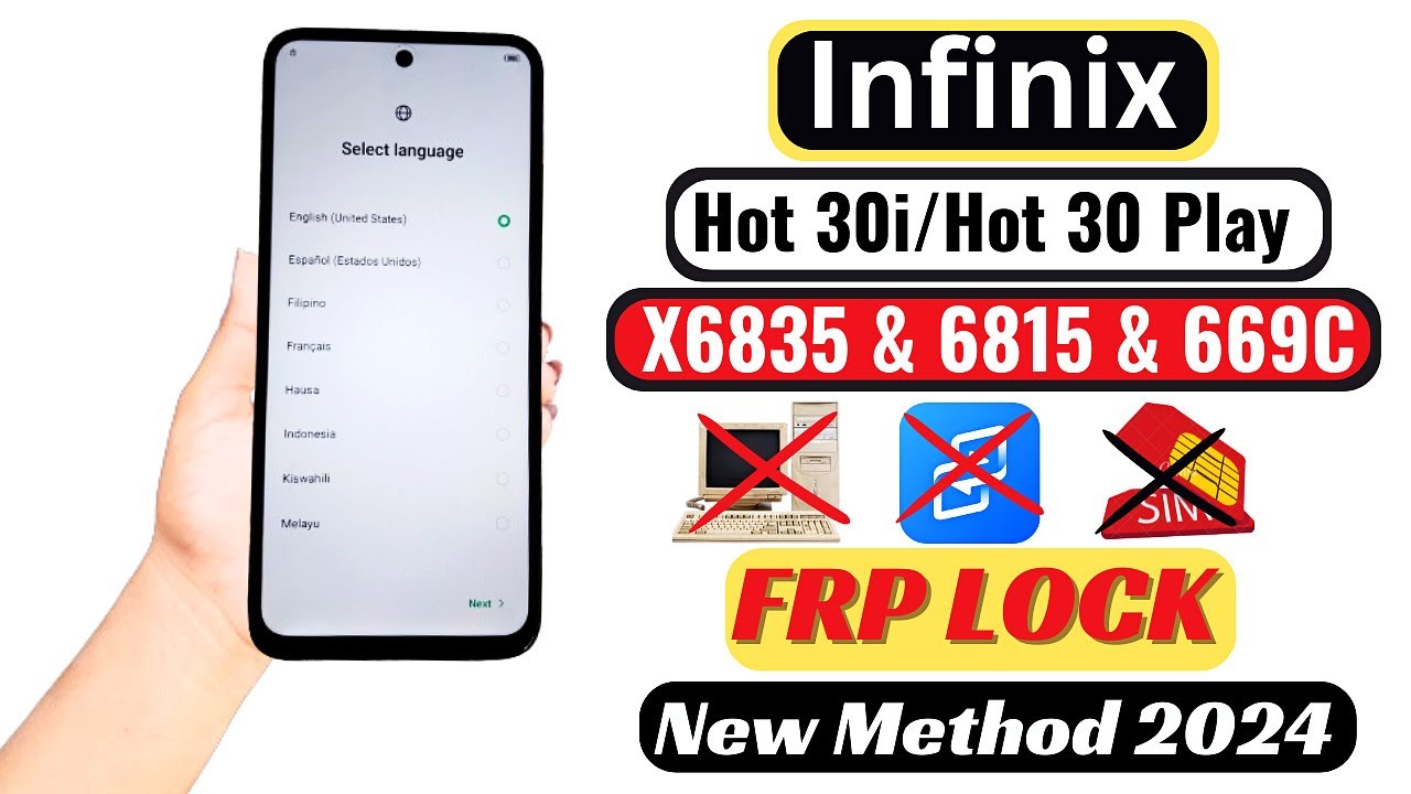 infinix Hot 30i/Hot 30 Play FRP Bypass 🔥Android 13 Bypass Without PC  2024 | Google Account Unlock ✅