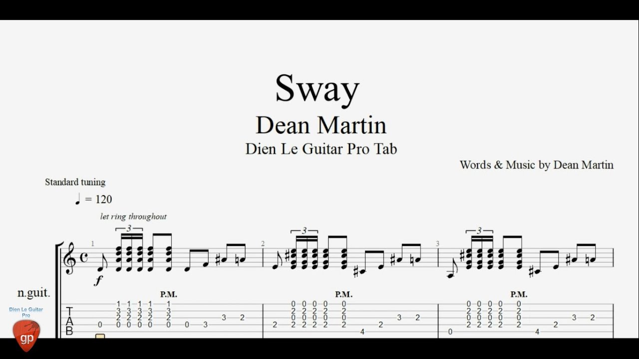 Sway (Quien Sera) - Dean Martin - Guitar Lesson TAB