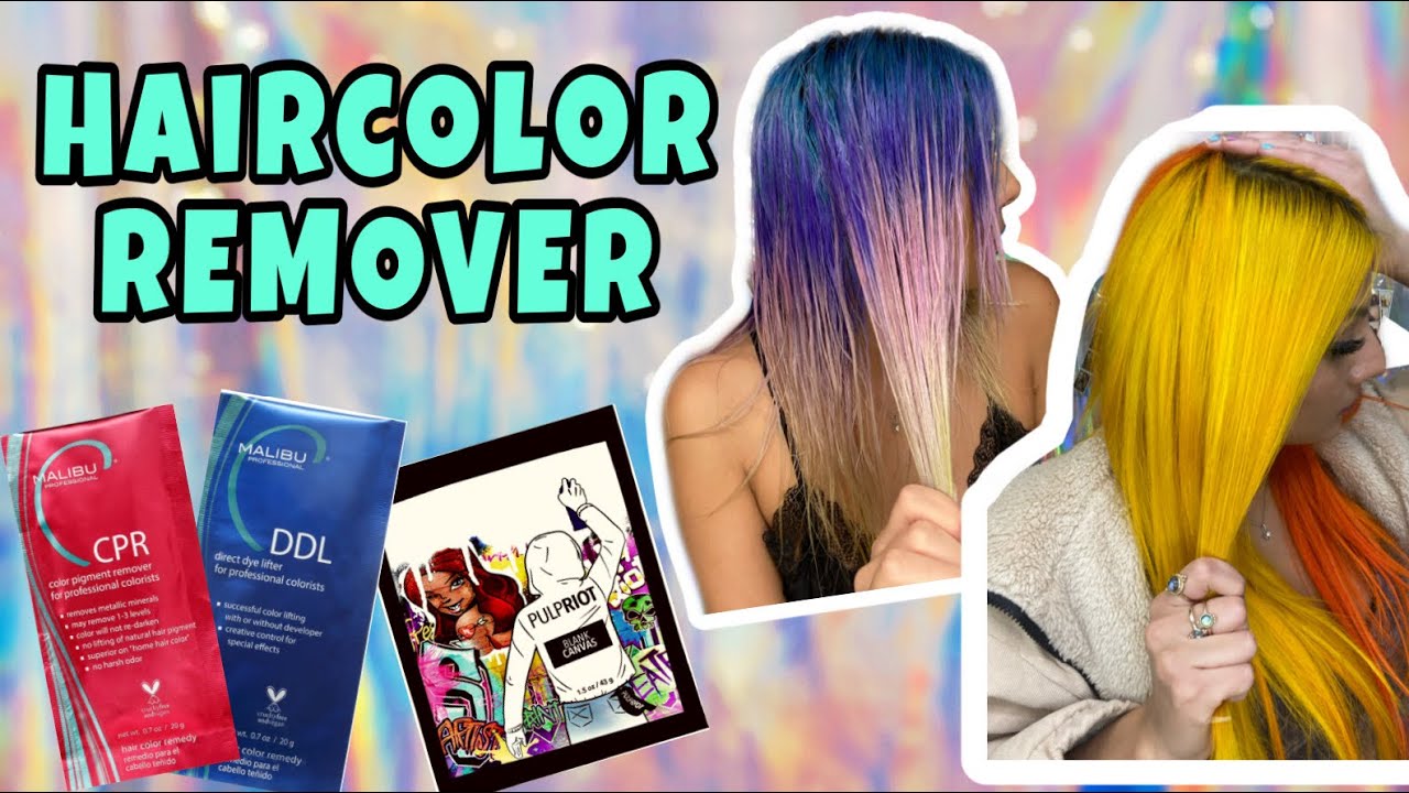 THE BEST WAY TO REMOVE DYE WITHOUT USING BLEACH! & CREATING SPLIT HAIR! MALIBU C & PULPRIOT