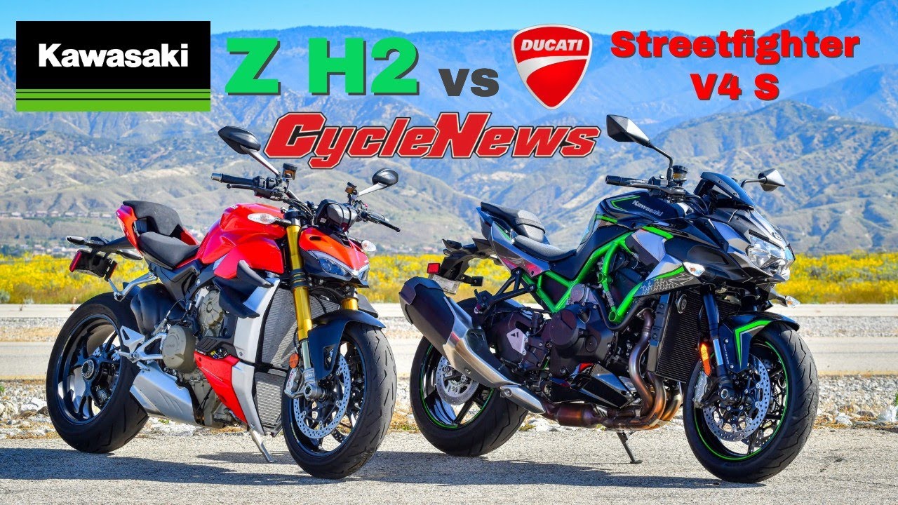 2020 Kawasaki Z H2 vs 2020 Ducati Streetfighter V4 S - Cycle News