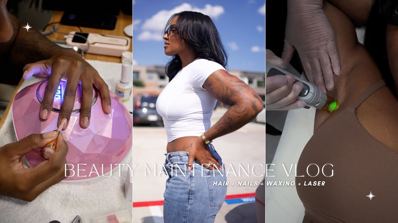 BEAUTY MAINTENANCE VLOG | HAIR + DIY NAILS + WAXING + LASER