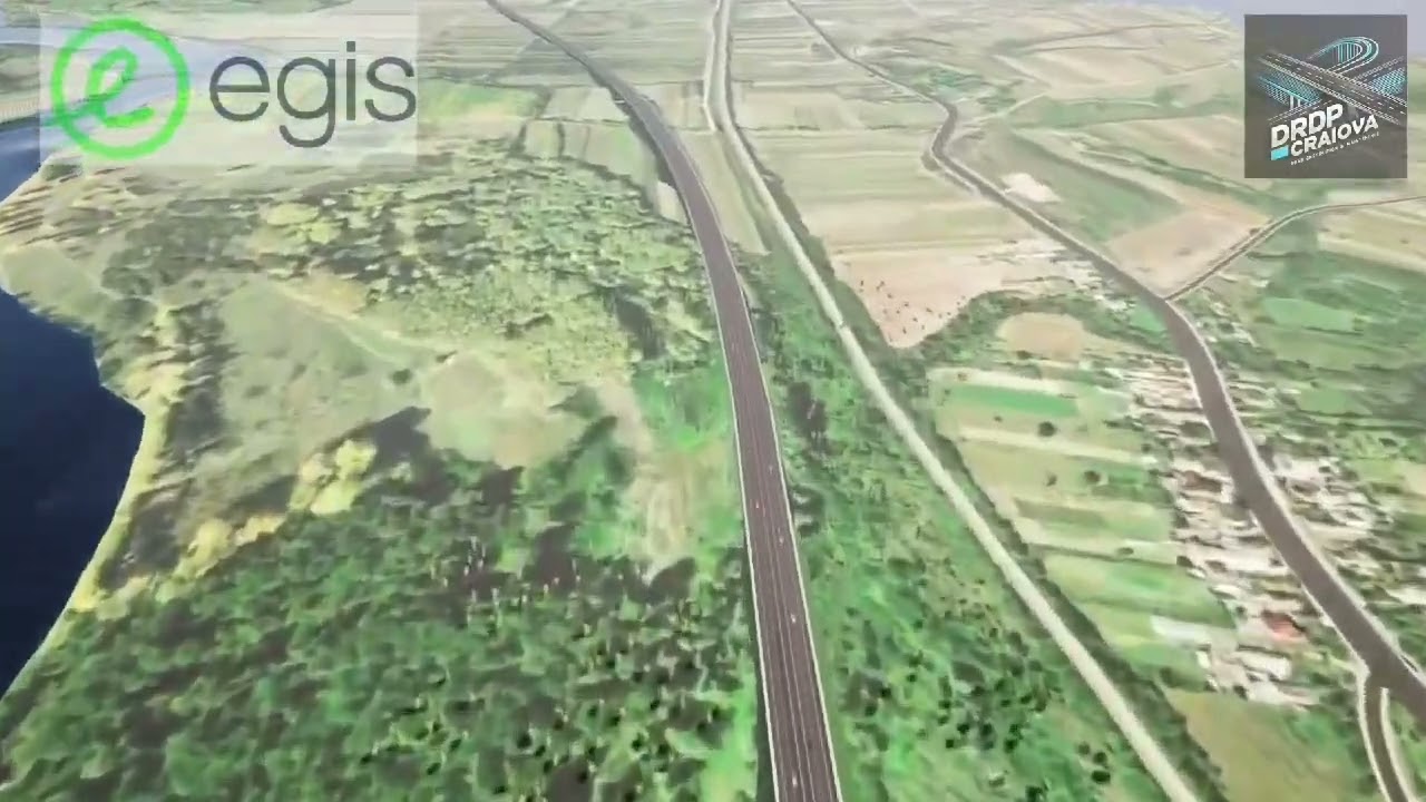 Animatie grafica lotul 3 al viitoarei Autostrazi Craiova Filiasi.