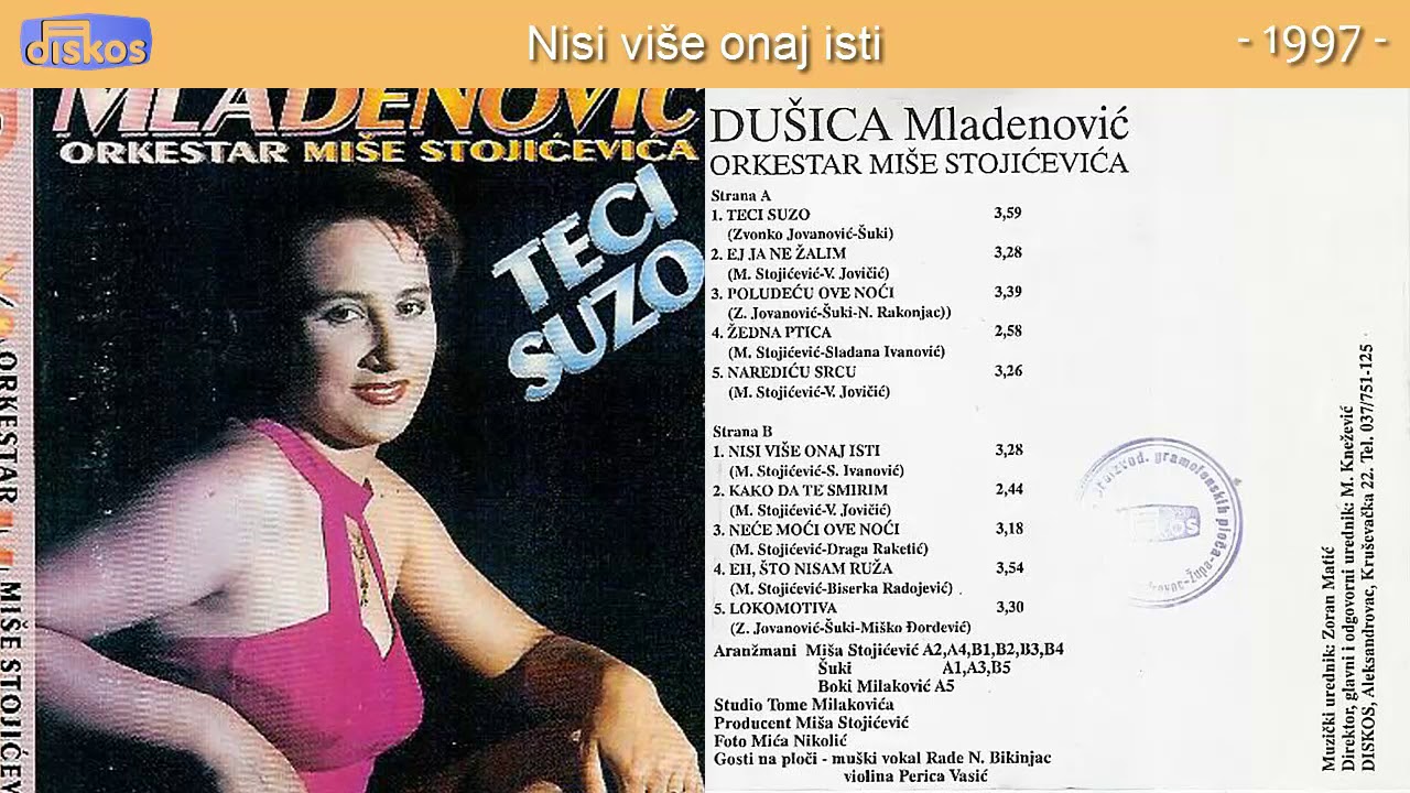 Dusica Mladenovic - Nisi vise onaj isti - (Audio 1997)