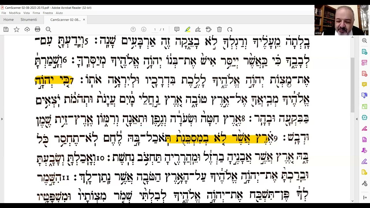 Rav A. Arbib - Devarìm 14 - Parashà di ’Èkev - La prova della Terra d'Israele