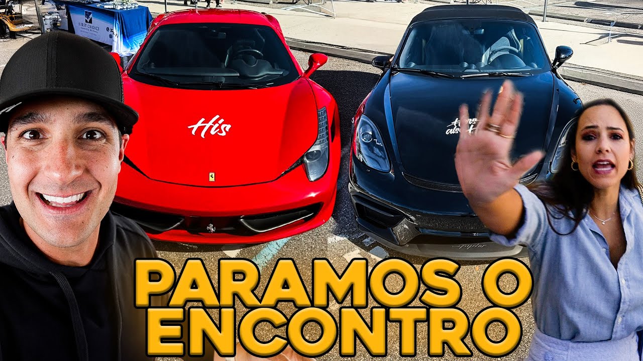 LEVEI MINHA FERRARI E PORSCHE NO ENCONTRO NA GRINGA 🇺🇸