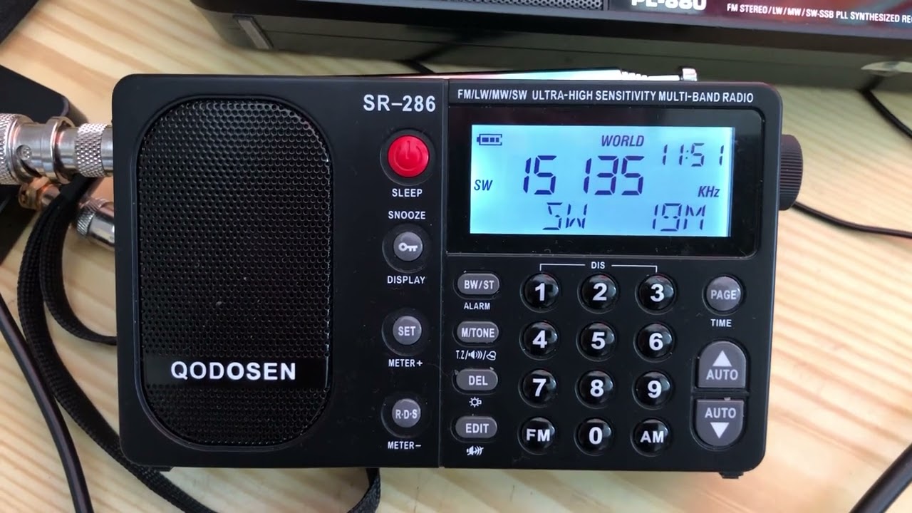 QODOSEN SR-286 vs. Sony ICF-2001D weak signal comparison on 15135khz. July 24, 2024 09.48  UTC