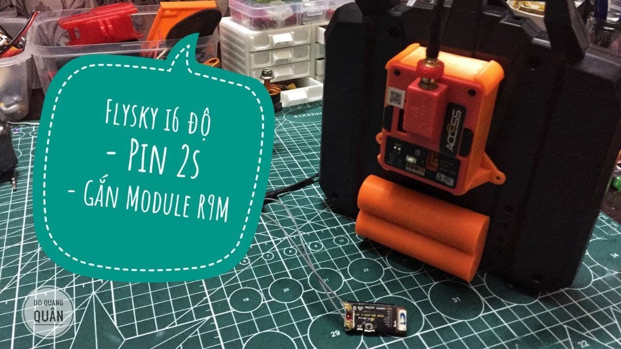 Tay điều khiển flysky i6 mod module R9M xuất đủ tín hiệu 8CH và độ pin 2s