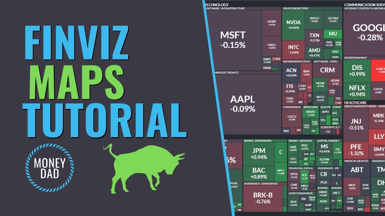 FINVIZ Maps Tutorial - Financial Visualizations For The Visual Learner - Stock Market Heat Map