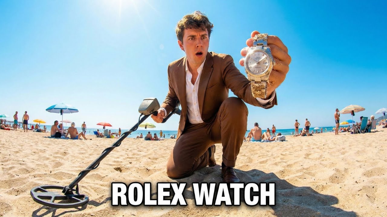 POV Beach Metal Detecting — Gold Jewelry + Rolex Found! 😳