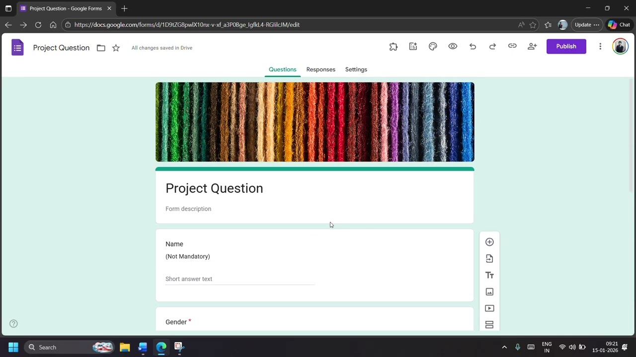 How to Create Google Form for UG & PG Project Data Collection 