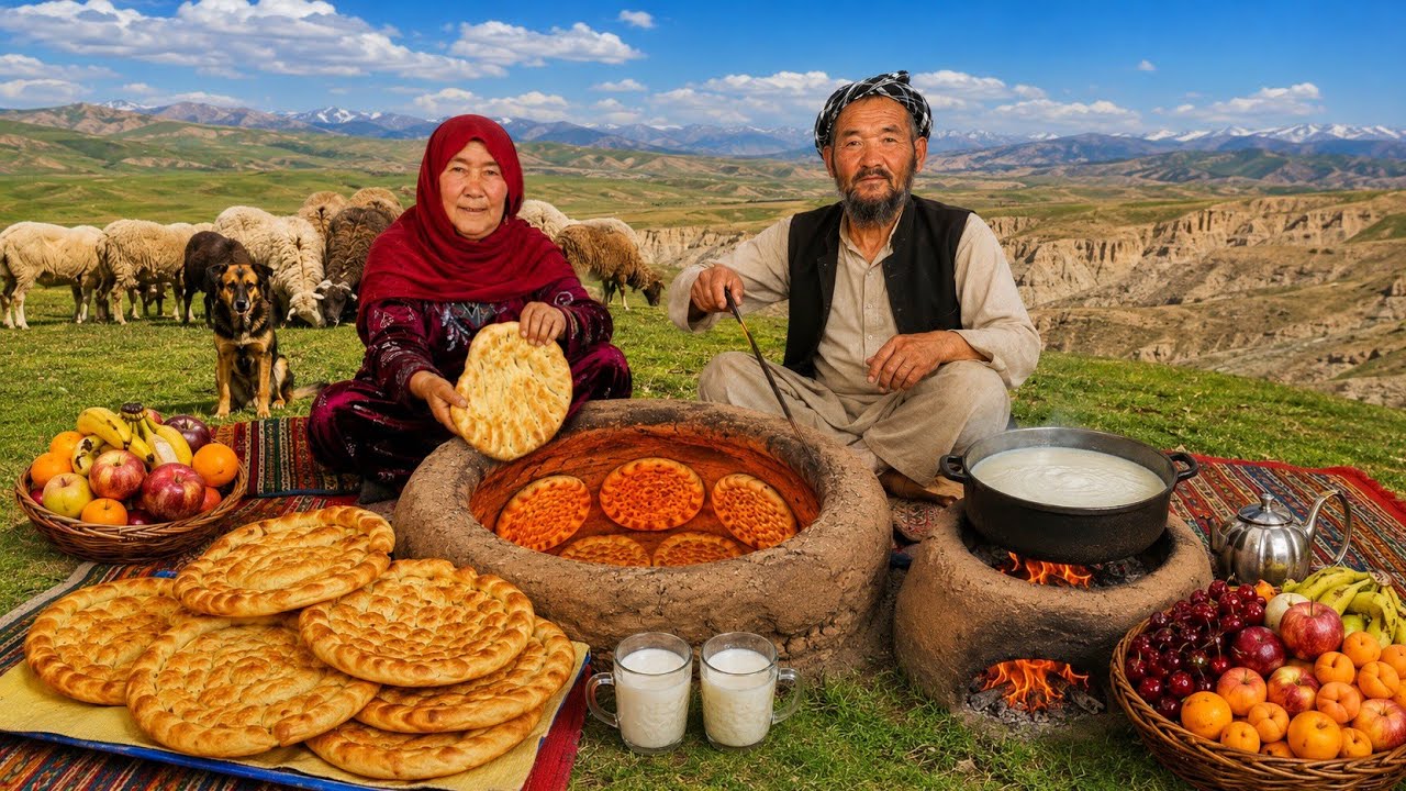🔥 Surviving in Afghanistan&rsquo;s Mountains |Traditional Tandoori Patir Bread, Fresh Milk & Village Life