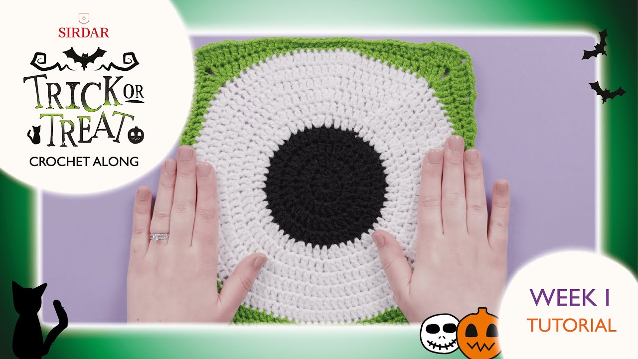 Sirdar Trick Or Treat Halloween Blanket Crochet Along: Week 1 - Full Moon Squares