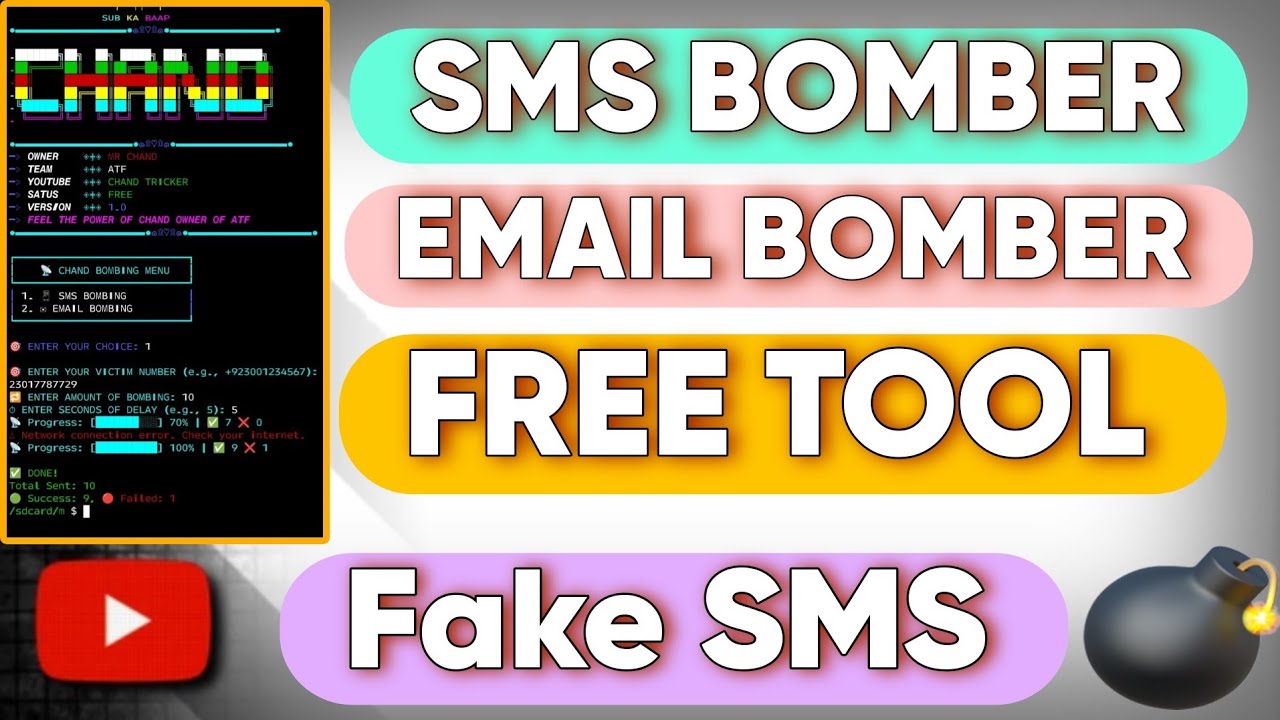Unlimited SMS Bomber - EMAIL Bomber Pranks Your Friends 100% Working Tool 2025