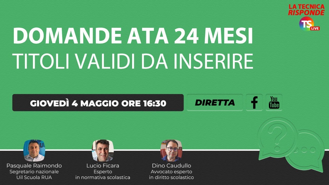 Domande personale Ata 24 mesi, titoli validi da inserire