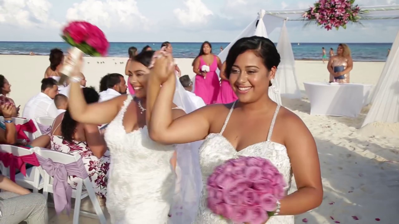 Lesbian Wedding - Sandos Playacar Jasmine & Ariana 8-18-18