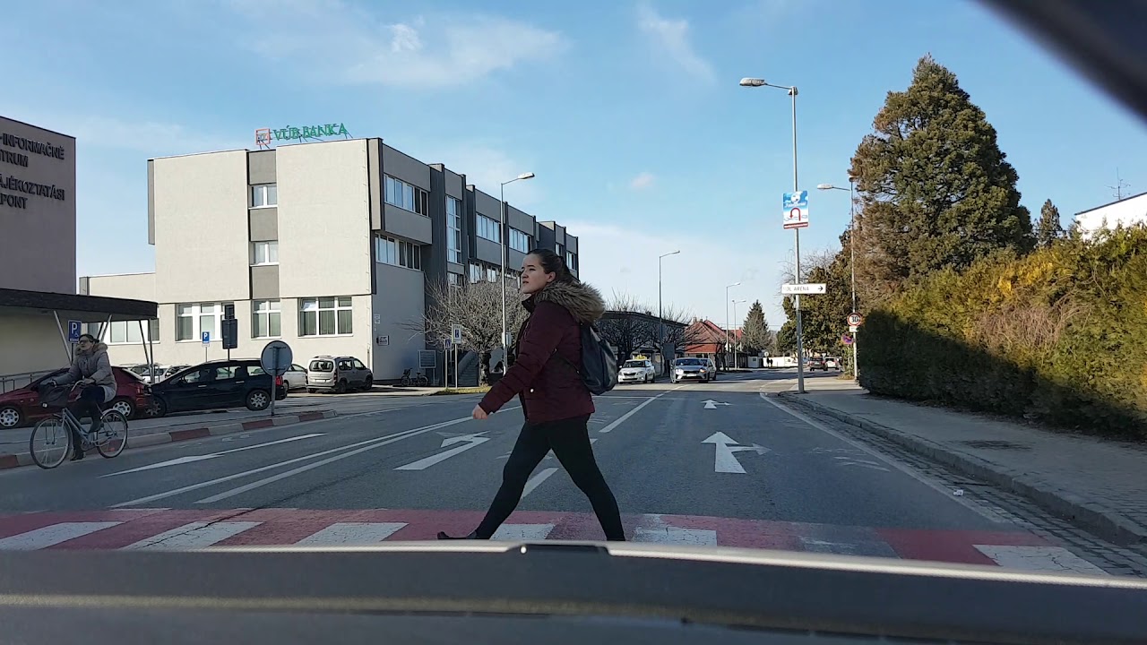 Driving in Dunajská Streda (Dunaszerdahely) Slovakia.