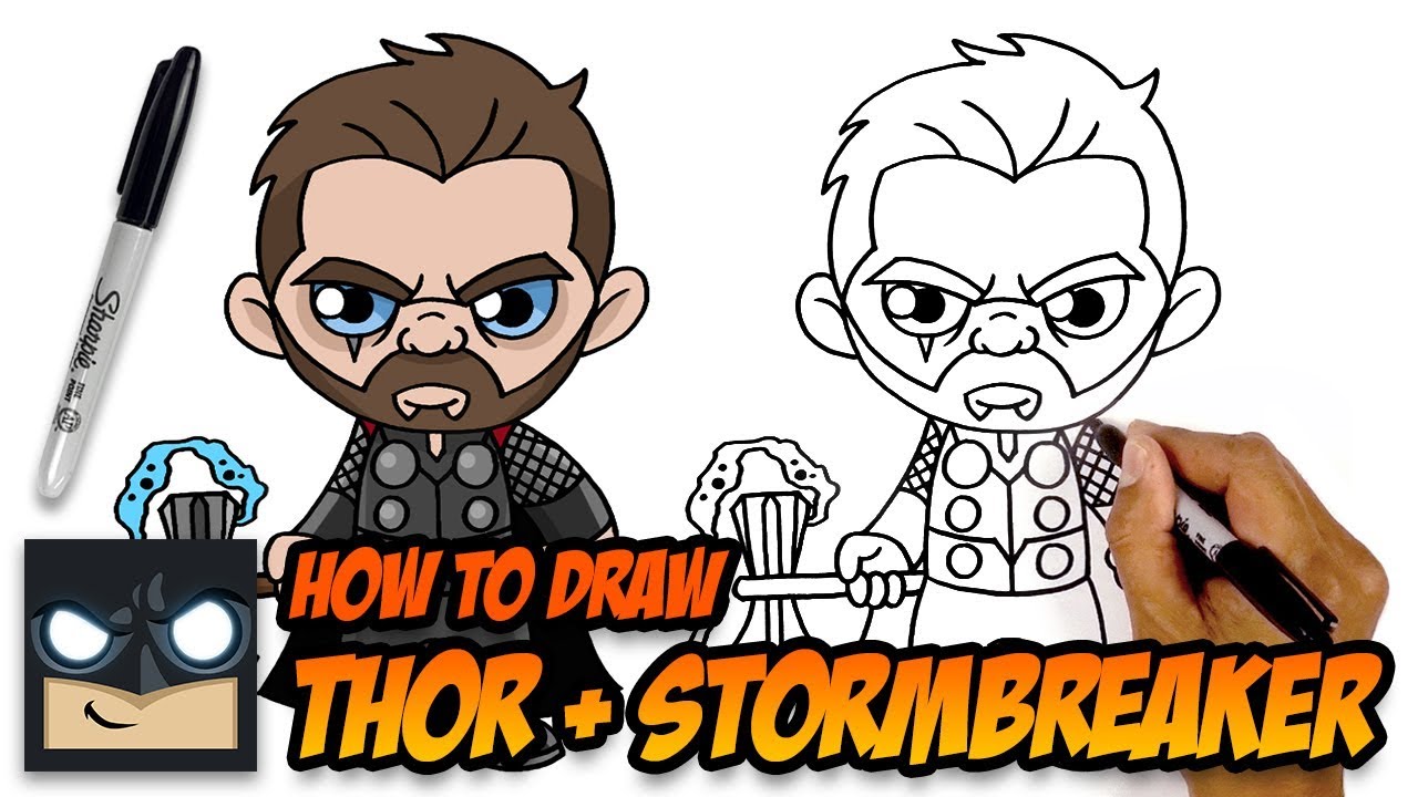 How to Draw Thor and Stormbreaker | The Avengers Endgame