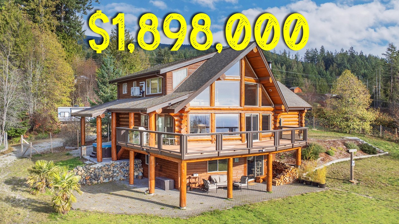 Log home with ocean view for sale on Canada's west coast [Roberts Creek, BC real estate]