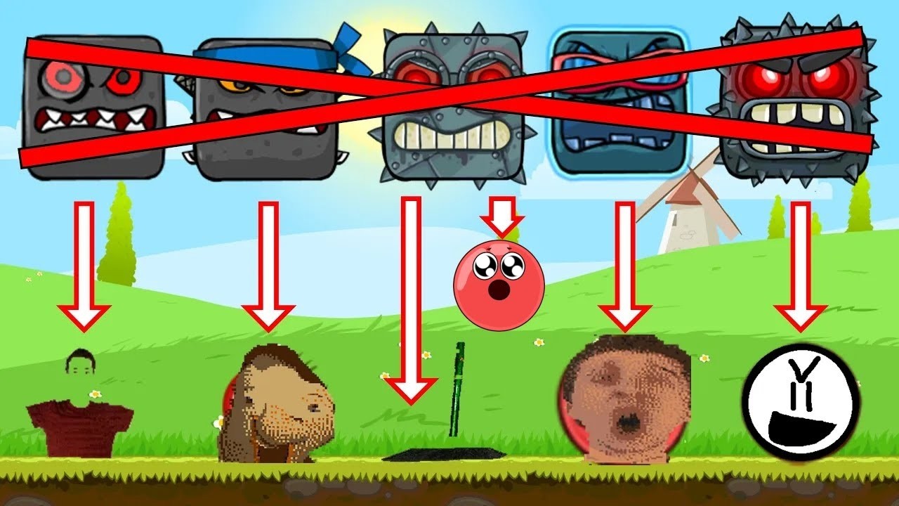 Red Ball 4 - WEIRDEST Texture Pack - All Bosses - Forward to Backwards - Gameplay Volume 1,2,3,4,5