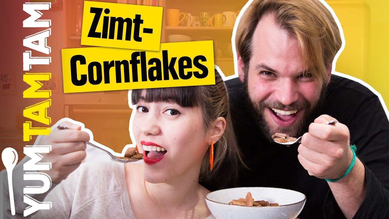 CORNFLAKES SELBERMACHEN // Knusprige Zimt-Cornflakes aus dem Ofen // #yumtamtam