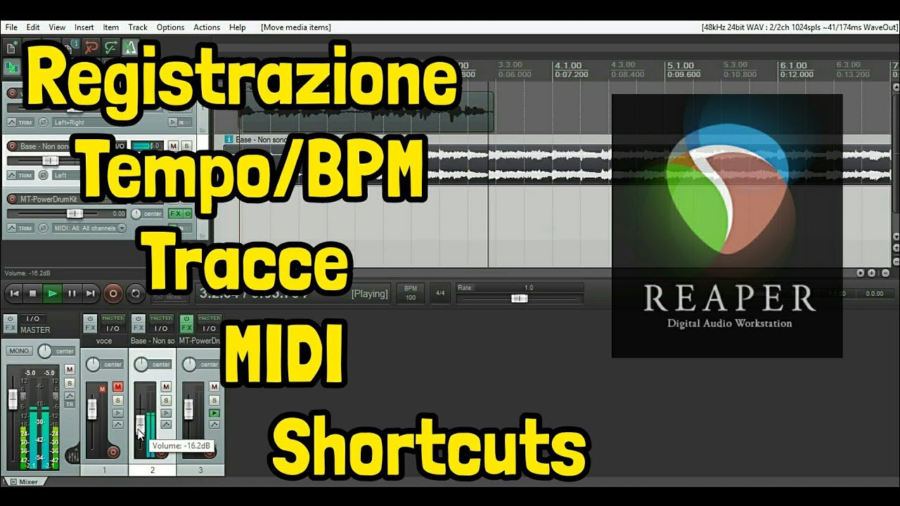 Come Funziona Reaper (registrare, tracce, tempo/bpm, midi, driver, vst plugins, comandi rapidi)