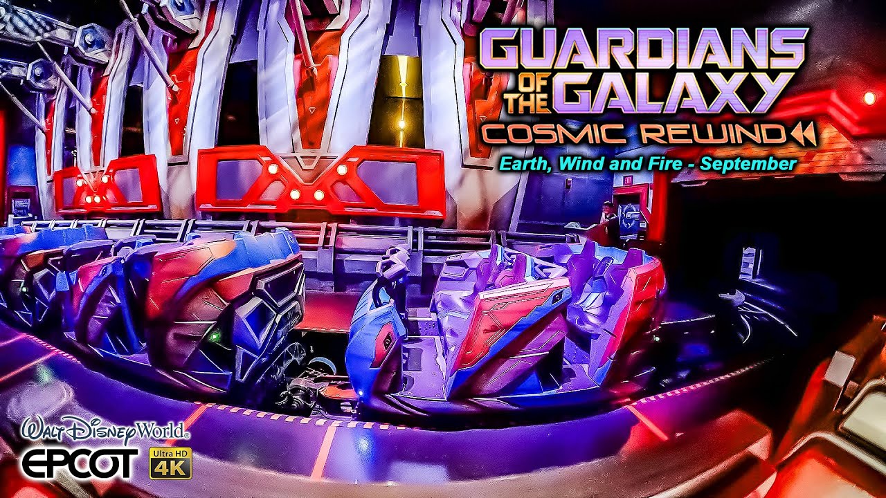 Guardians of the Galaxy Cosmic Rewind Earth, Wind Fire September - Low Light 4K POV EPCOT 2023 11 14