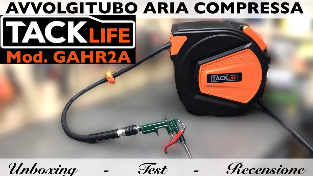 Recensione avvolgitubo per aria compressa tacklife GAHR2A. 15 m, 8 BAR. 3/8