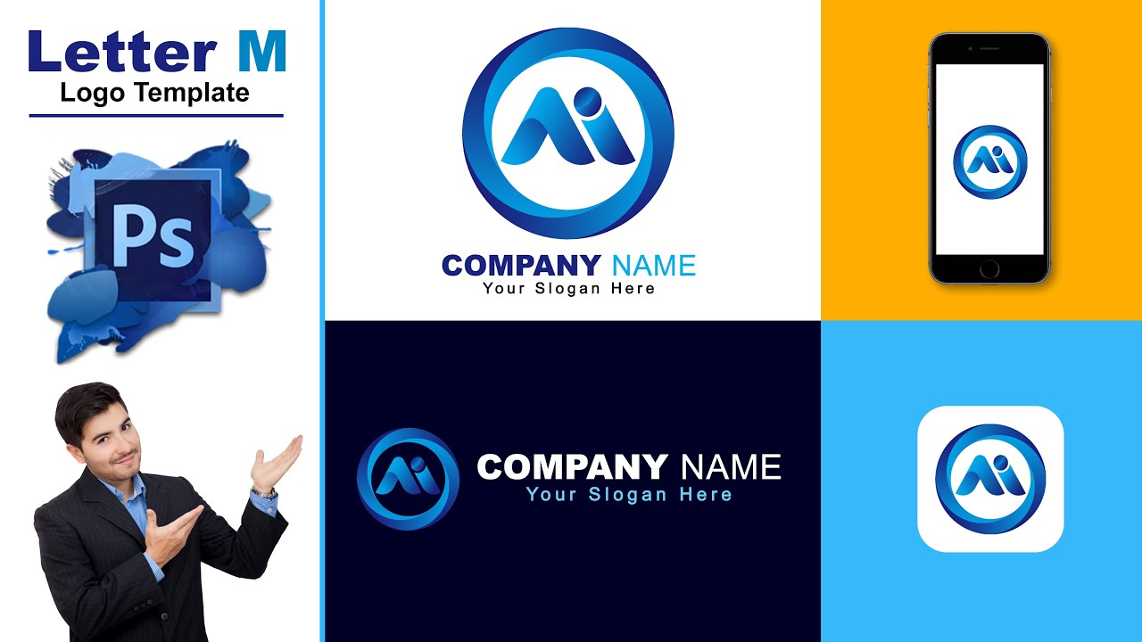 Letter M Logo Design Tutorial in ADOBE PHOTOSHOP