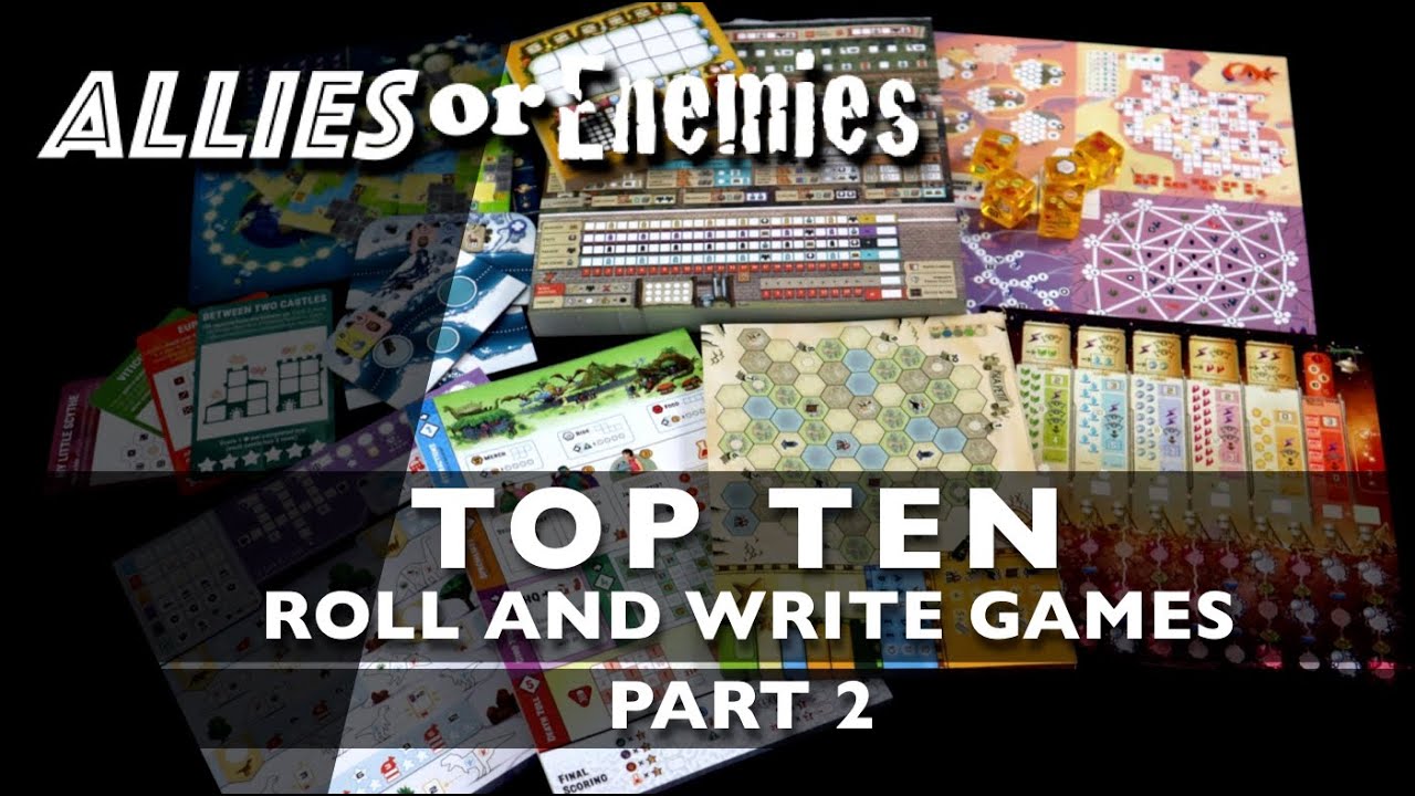 Top Ten Roll and Write Games - Part 2