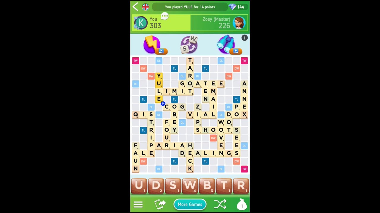 Scrabble GO - VS Computer Zoey (Master mode)