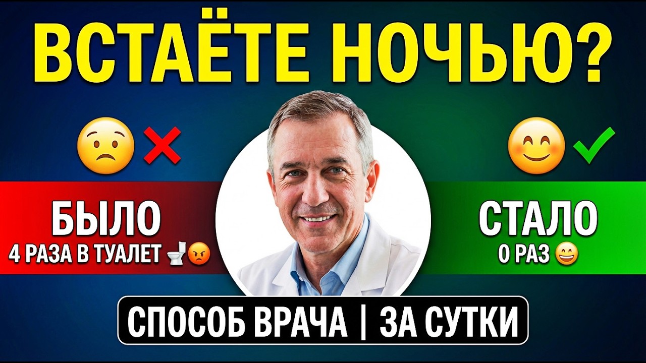 Часто встаёте НОЧЬЮ В ТУАЛЕТ? Врач назвал скрытую причину после 55 | Способ за 1 ночь