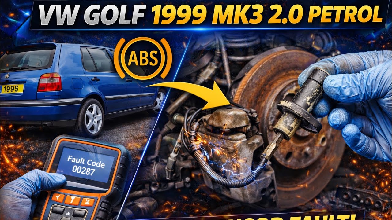VW Golf 1999 Mk3 2.0 petrol rear right speed sensor fault abs light on and off fault code 00287
