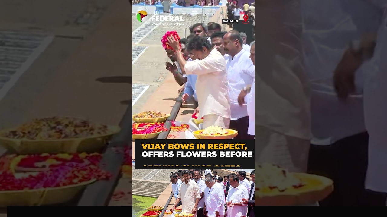 Vijay opens Mettur dam for irrigation in Cauvery delta | #shorts