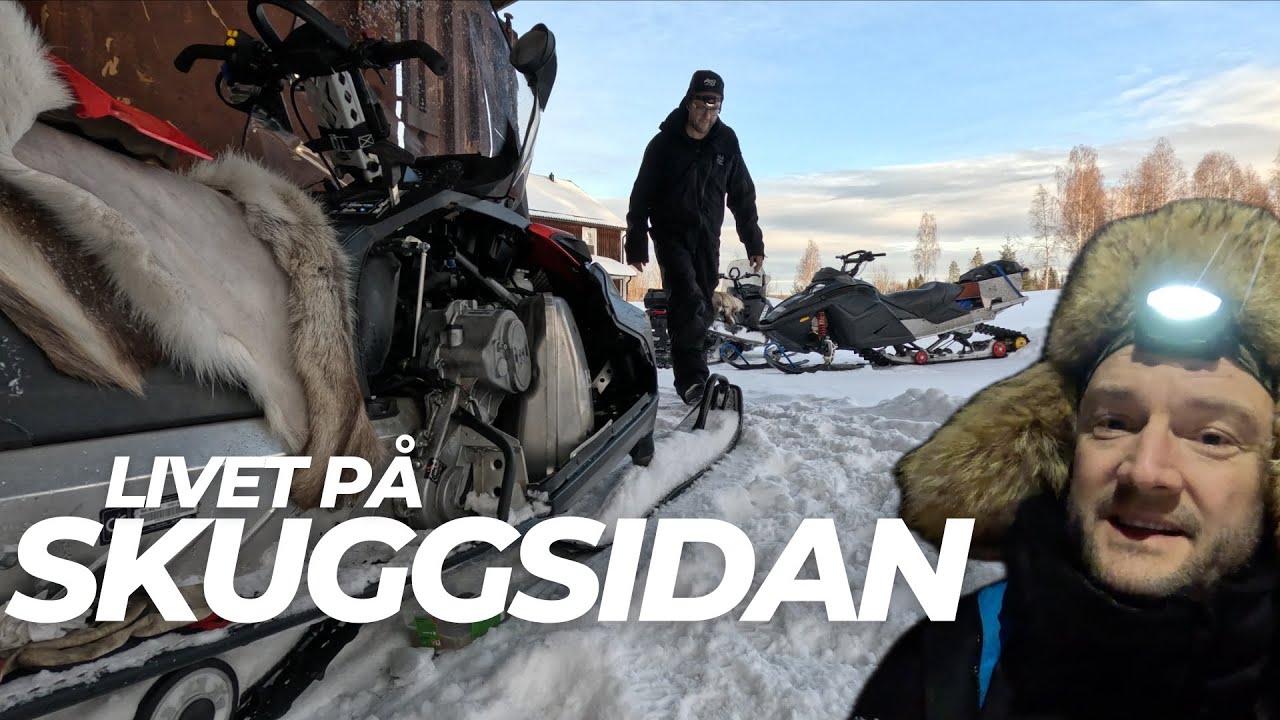 Snöskoterskruvning, snöstorm, finväder, matlagning, vinterliv. Motortorpande pågår!