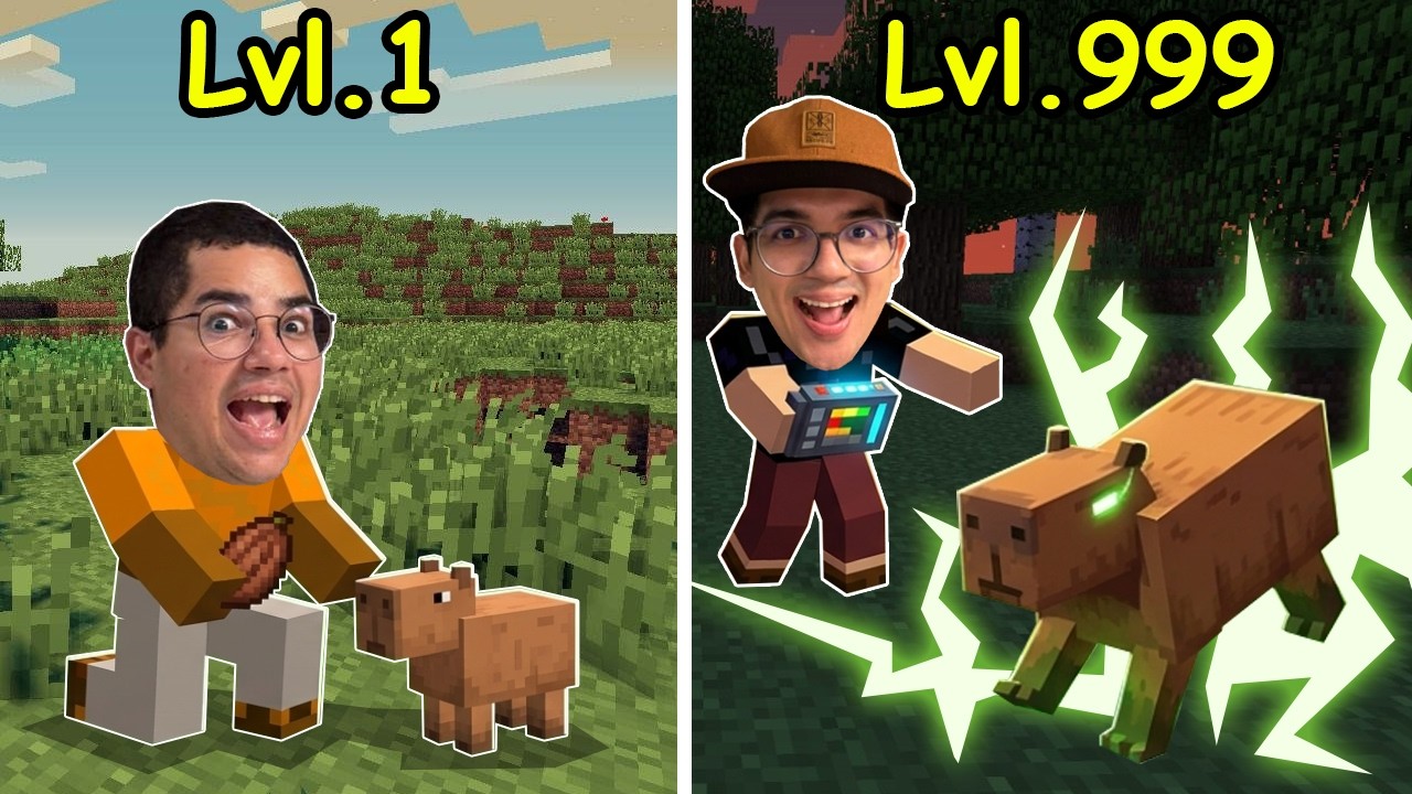 TREINAMOS CAPIVARAS COM SUPER PODERES NO MINECRAFT! (ultra evolu&ccedil;&atilde;o)