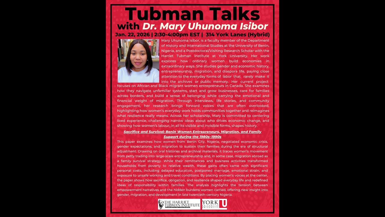 Tubman Talks with Dr  Mary Uhunoma Isibor