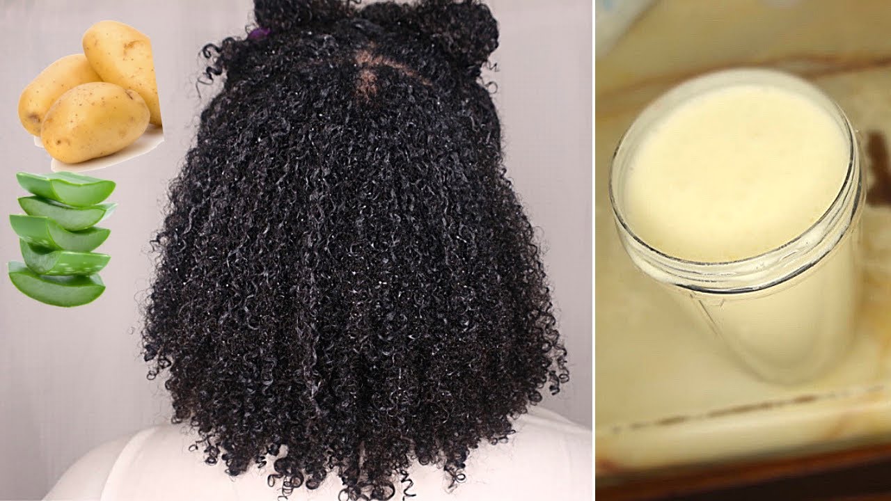 DIY Hair Mask Ep 5 💦  Potato & Aloe Vera | For dry, dandruff, slow growth natural hair