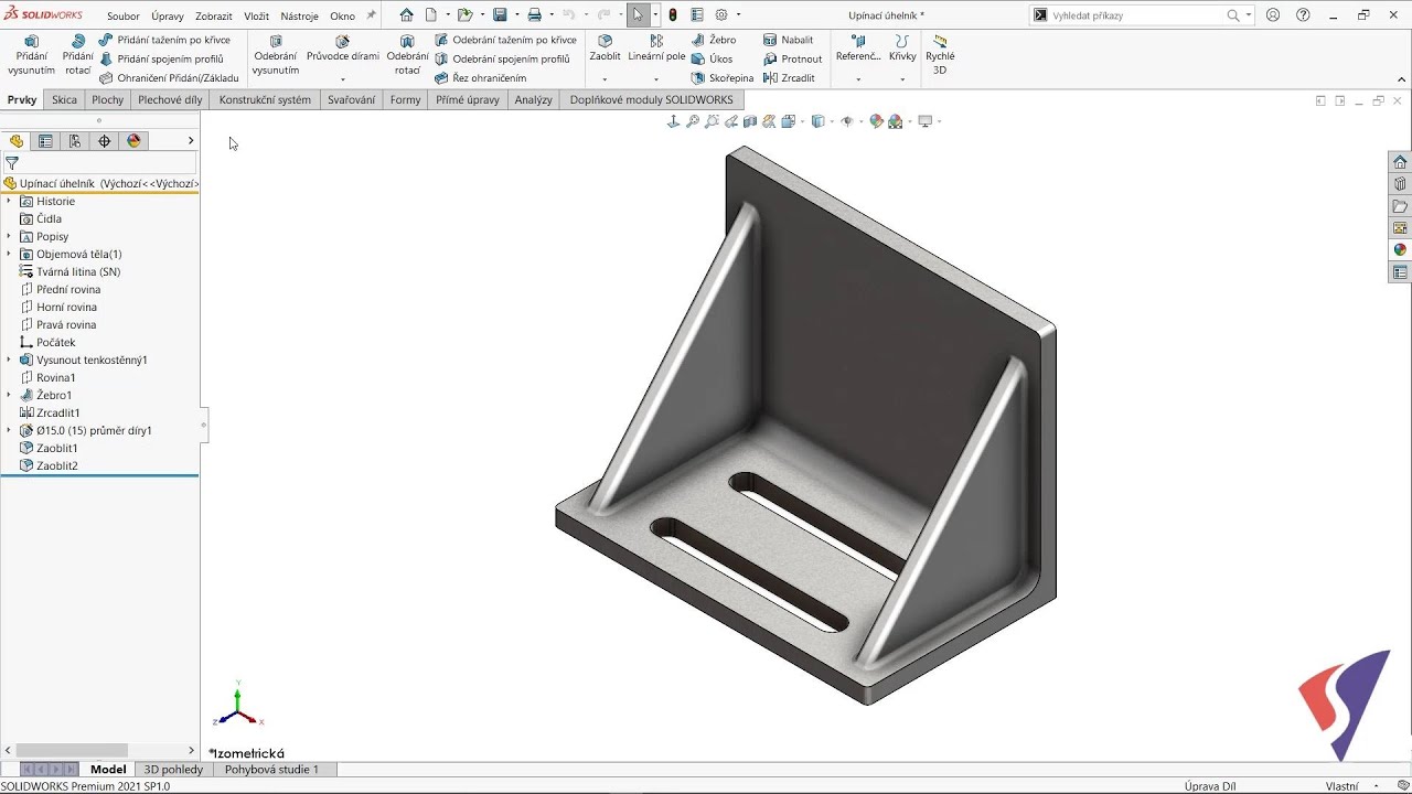 Přesunutí a kopírování prvků v dílu- SOLIDWORKS tipy česky - cz / sk