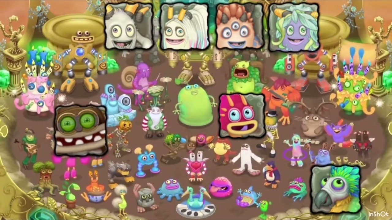 Gold island with every monster (Mythical + Dipsters update)