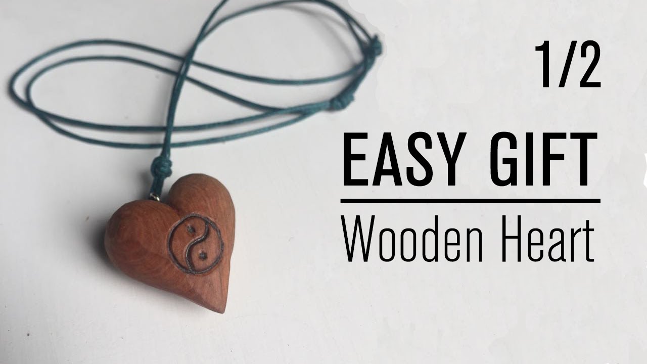 1/2 How To Make Wooden Heart Necklace With Knife - Easy Handmade Gift