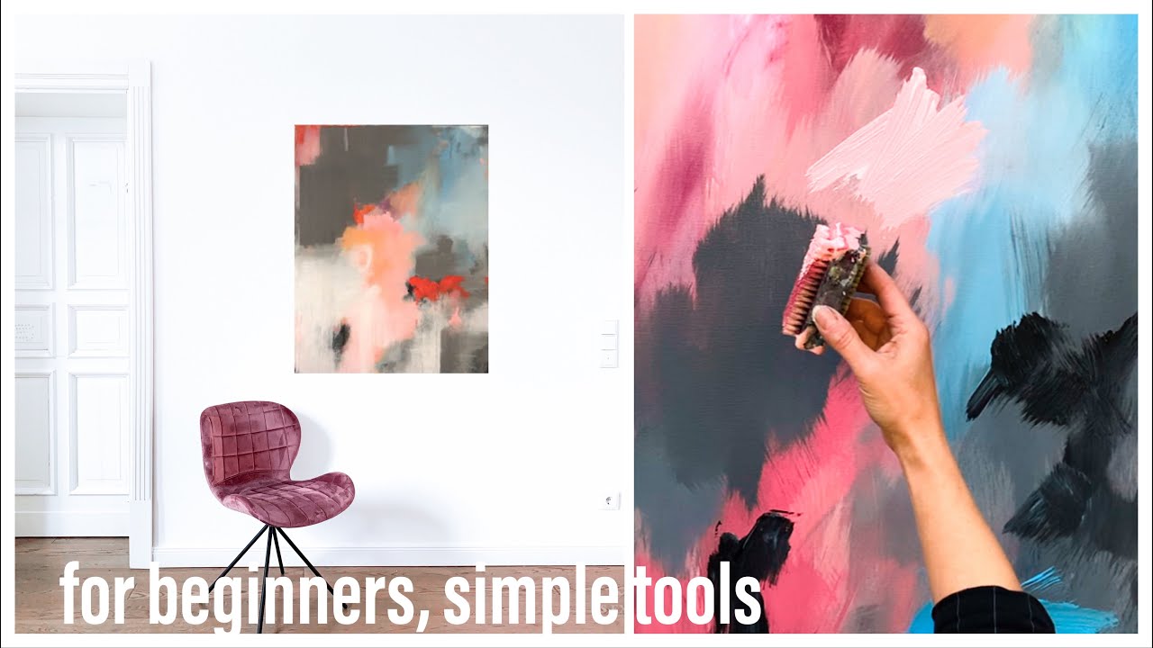 abstrakte Malerei, Acryl, easy, für Anfänger, Demo simple Werkzeuge