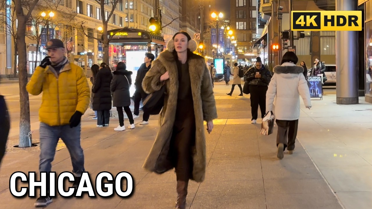 City Of Chicago Evening Virtual Walking Tour On Thursday | February 26, 2026 | 4K HDR 60fps