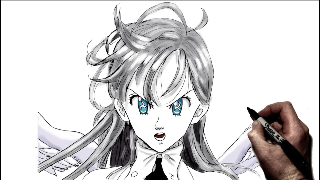 How To Draw Elizabeth | Step By Step | Seven Deadly Sins
