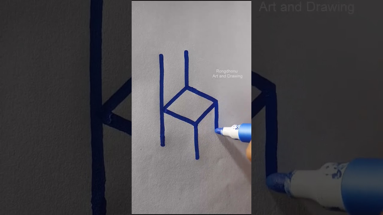 #Chair Drawing with another technique #Creative #art #rongdhonuartanddrawing