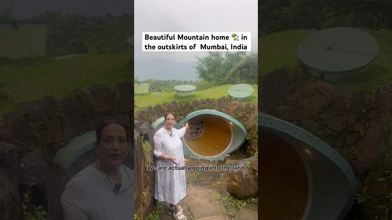 Beautiful mountain home near Mumbai 😍🏡 #mountains #housetour #hometour #hobbithouse #mumbai #india
