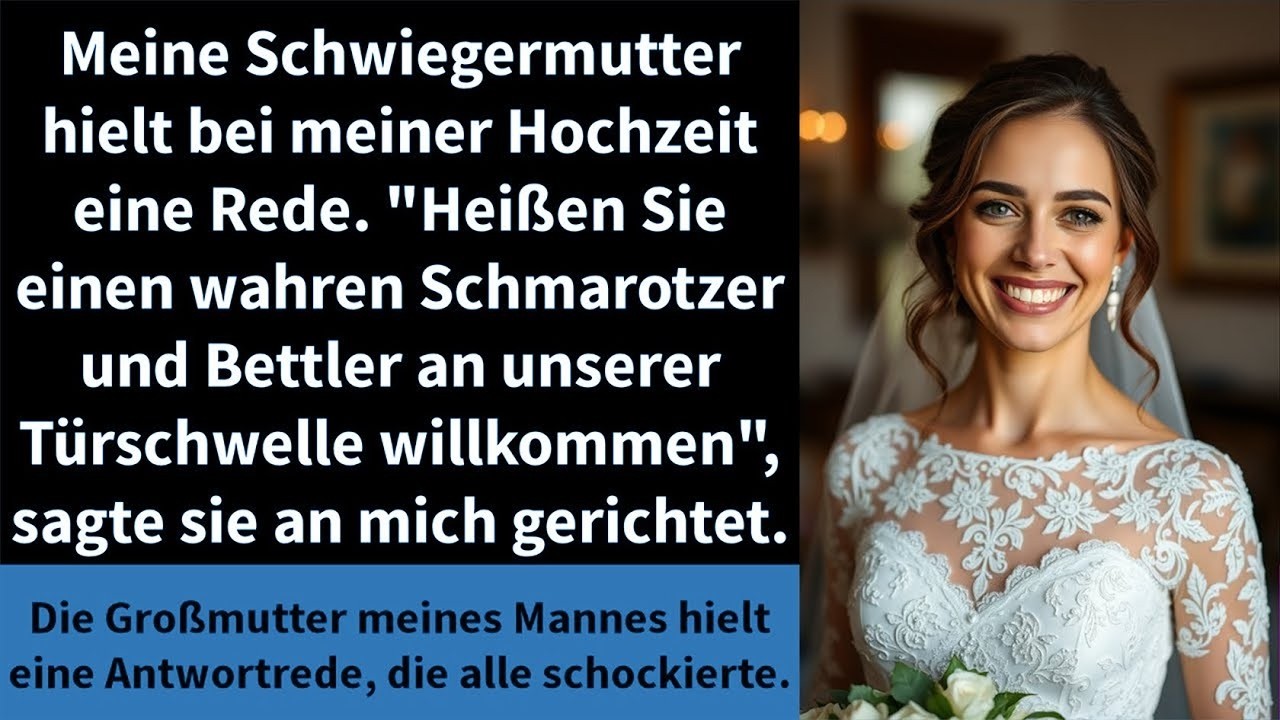 Meine Schwiegermutter hielt bei meiner Hochzeit eine Rede. 