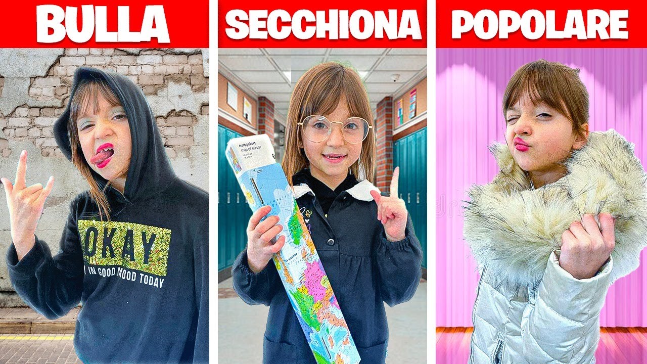 3 TIPI DI AMICI A SCUOLA CON MAMMAGIULIA E FIGLIACHIARA!  BULLO vs SECCHIONE vs POPOLARE! #mgfc