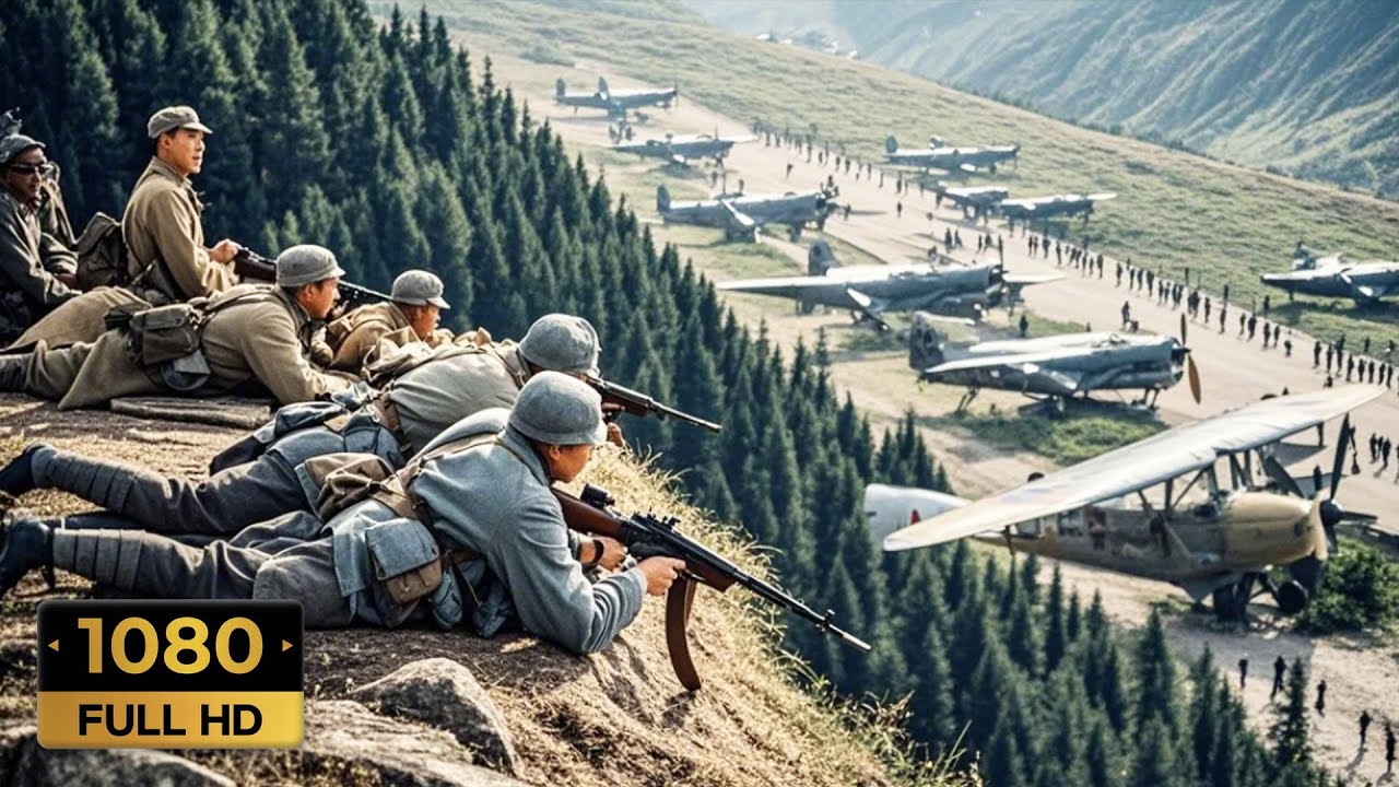八路軍混入日軍機場，手持手榴弹炸毁日军机场所有飞机！