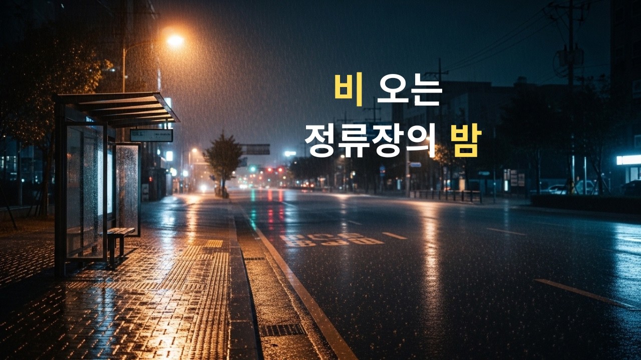 비 오는 정류장의 밤  Rain at the Bus Stop Ambience